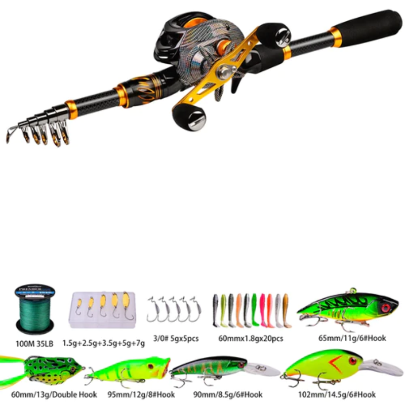 Kit Pesca Carretilha Completo - Proberos + Iscas Artificias