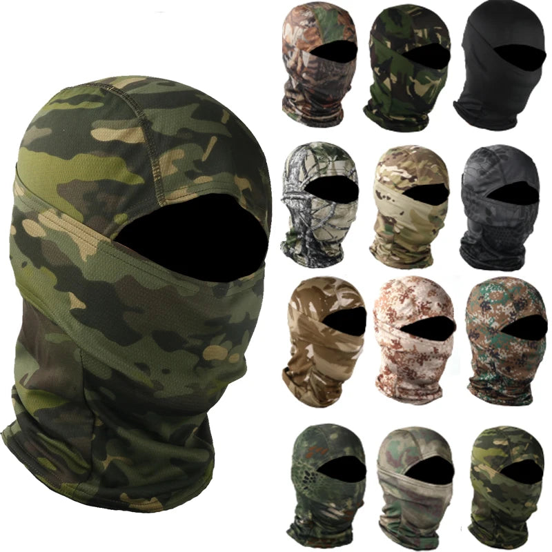 Balaclava camuflada tática, máscara facial completa , proteção uv .