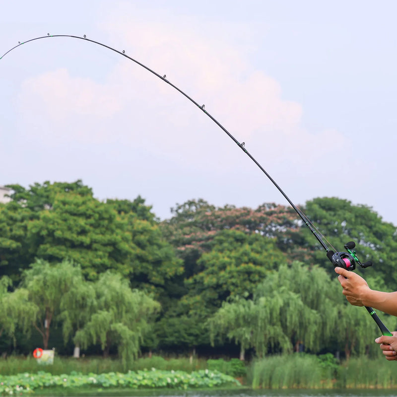 Kit Completo De Pesca Sougayilang Vara Fibra De Carbono Carretilha Drag 10kg Carretel De Linha Isca Artificial