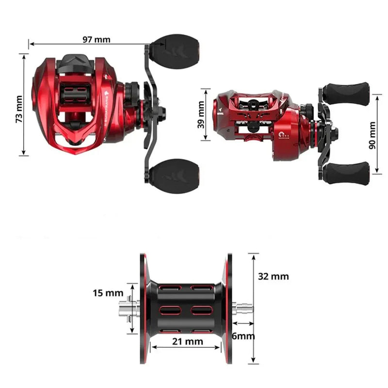 Carretilha KastKing Spartacus II Drag De 8kg Rolamento 7+1BB Recolhimento 7.2:1