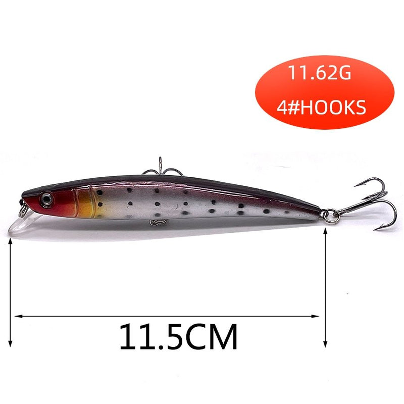 Conjunto 5 Iscas JerkBait  - 5 a 11cm - 4 a 12g - Meia Água/Fundo/Superfície